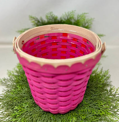 Longaberger Basket Spring Flower Basket Rose