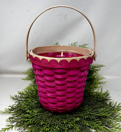 Longaberger Basket Spring Flower Basket Rose
