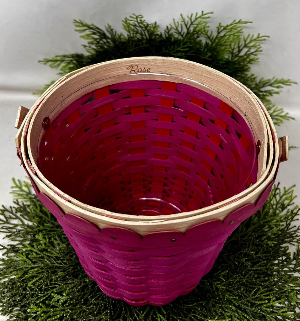 Longaberger Basket Spring Flower Basket Rose