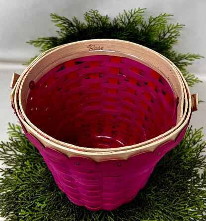 Longaberger Basket Spring Flower Basket Rose