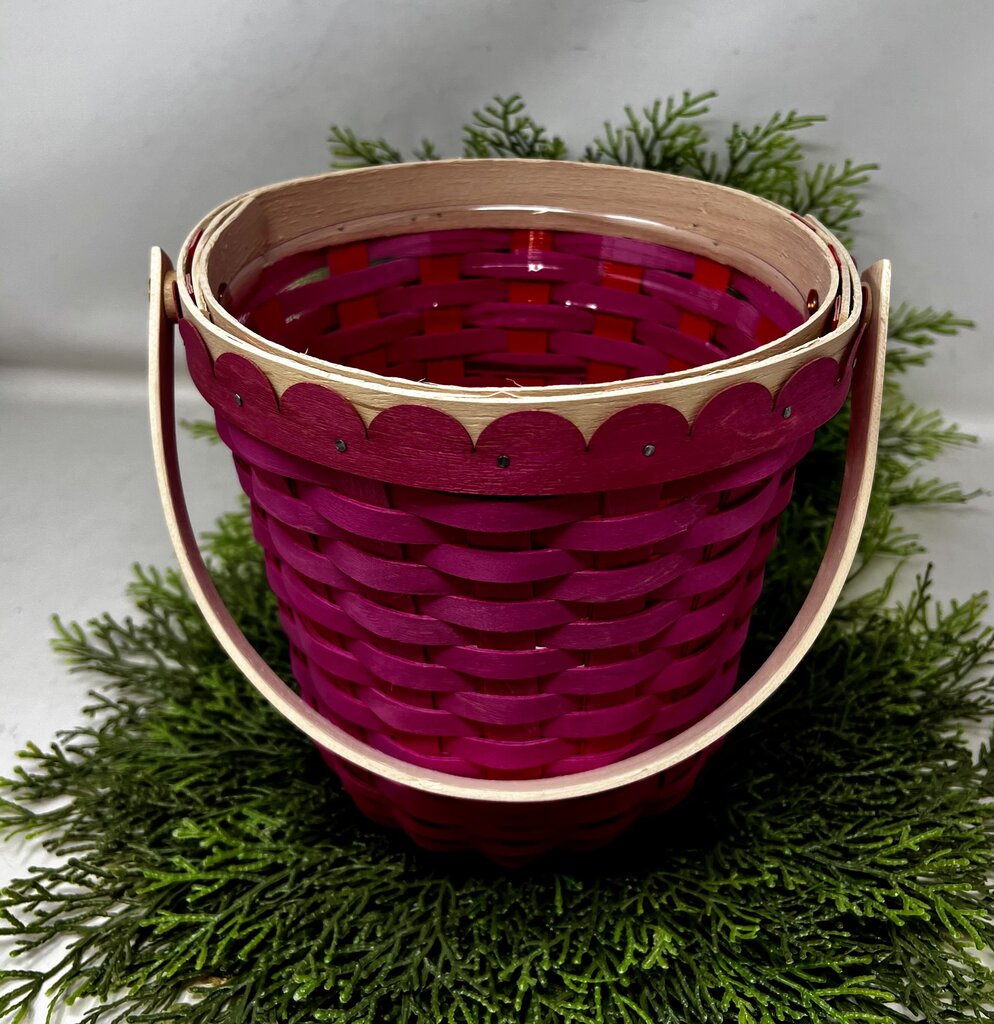 Longaberger Basket Spring Flower Basket Rose