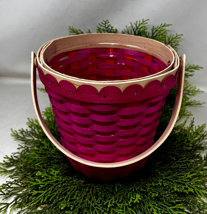 Longaberger Basket Spring Flower Basket Rose