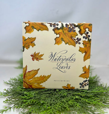 Pottery Barn Watercolor Leaves Plate Set