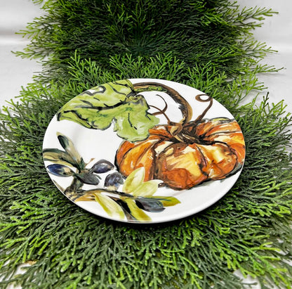 Pottery Barn Watercolor Leaves Plate Set