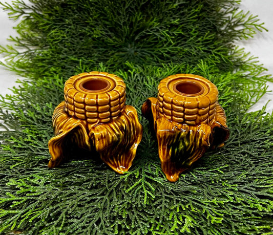 Ceramic Corn Cob Candlestick Holder
