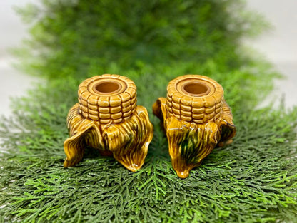 Ceramic Corn Cob Candlestick Holder