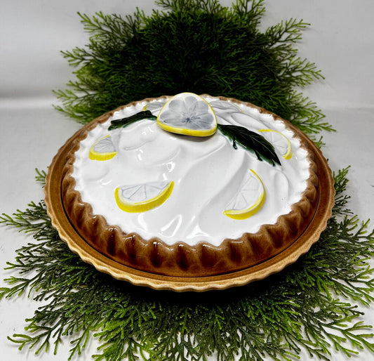 Ceramic Lemon Meringue Pie Covered Dish