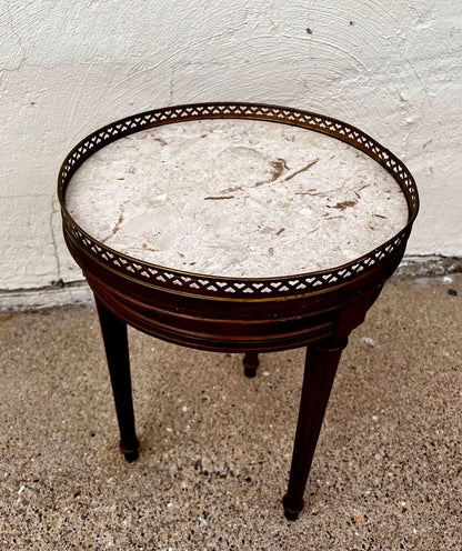 Brandt Mid Century Round Marble Side Table