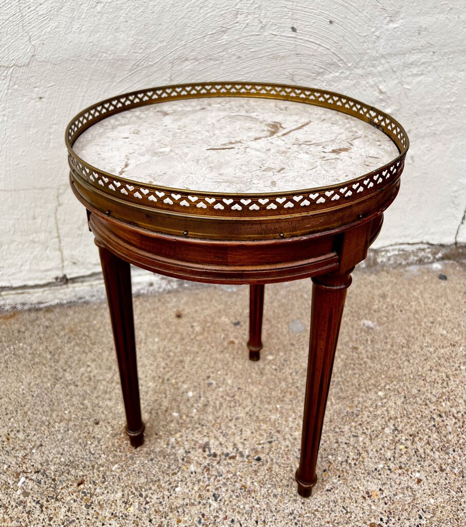 Brandt Mid Century Round Marble Side Table