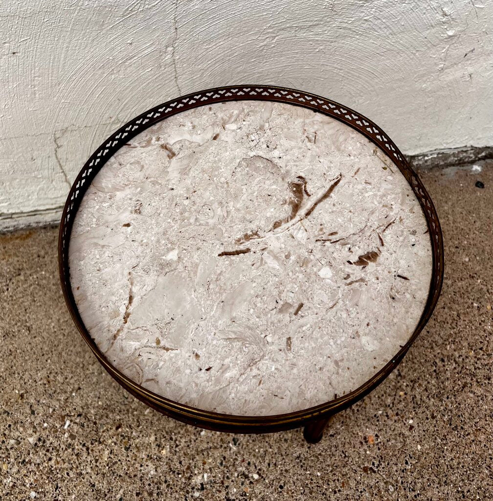 Brandt Mid Century Round Marble Side Table