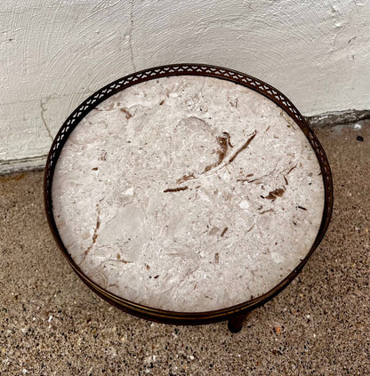 Brandt Mid Century Round Marble Side Table