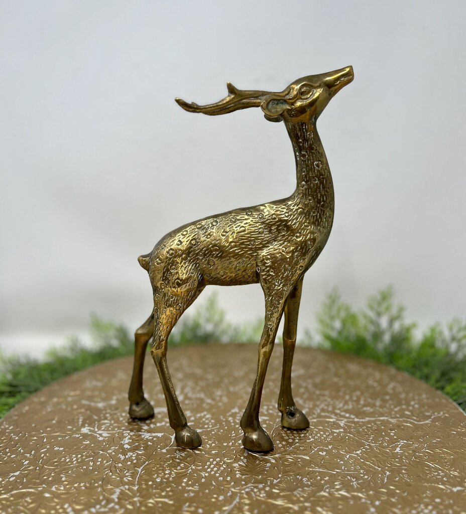 Brass Deer Figurine 11"