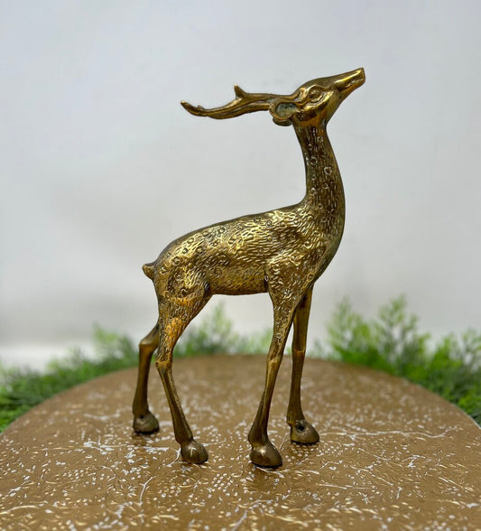 Brass Deer Figurine 11"