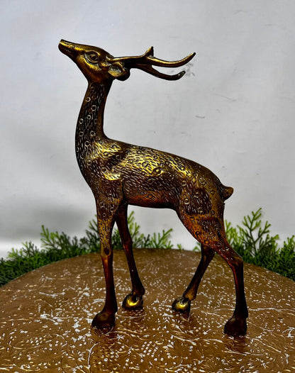 Brass Deer Figurine 11"