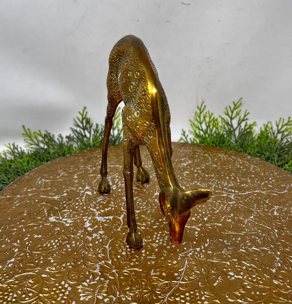 Brass Deer Figurine 7"