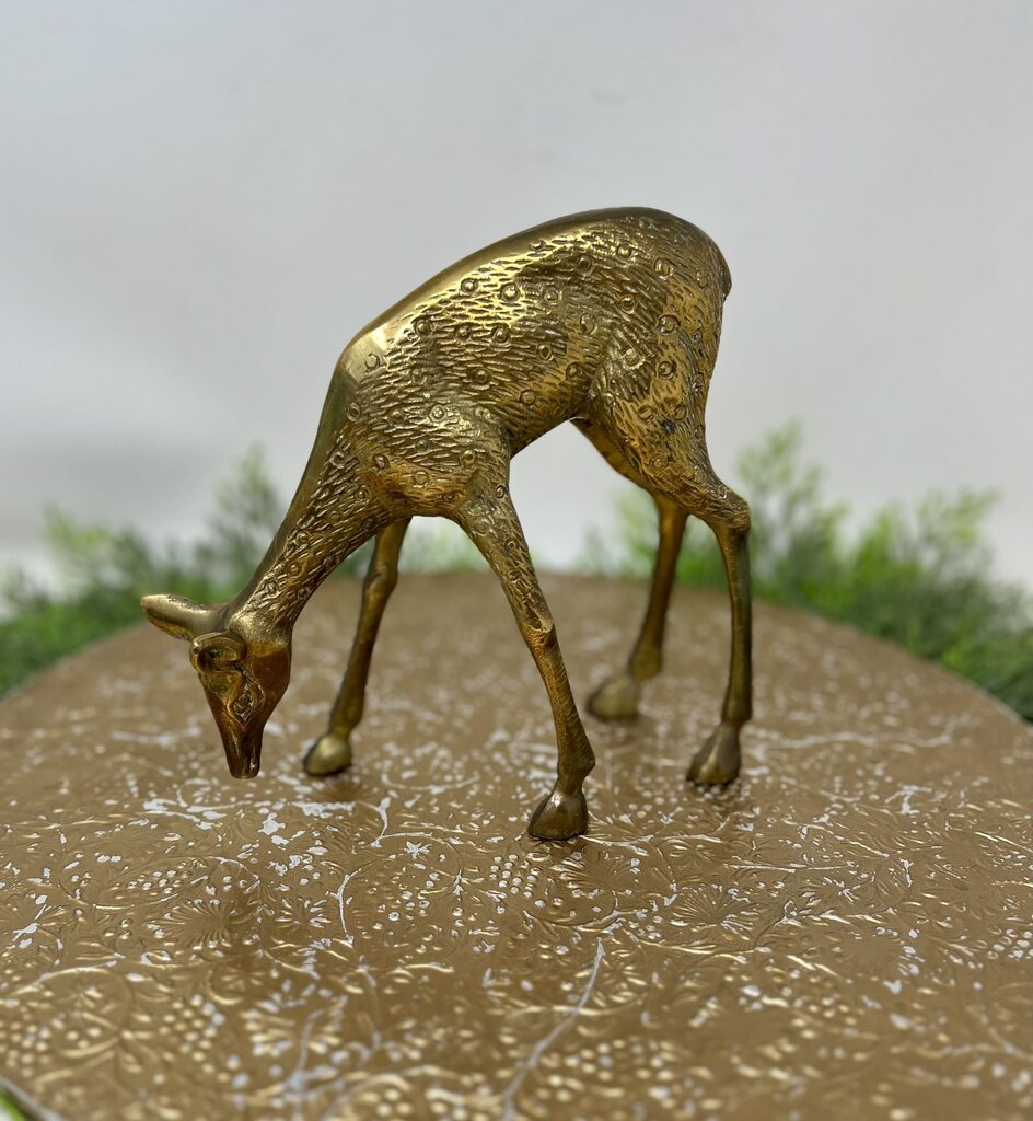 Brass Deer Figurine 7"