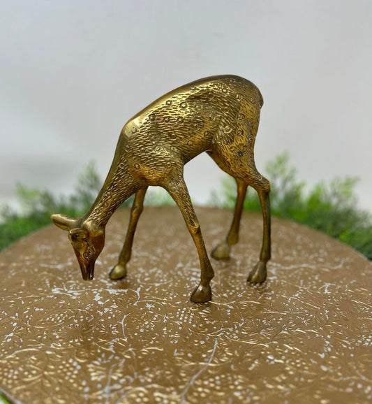 Brass Deer Figurine 7"