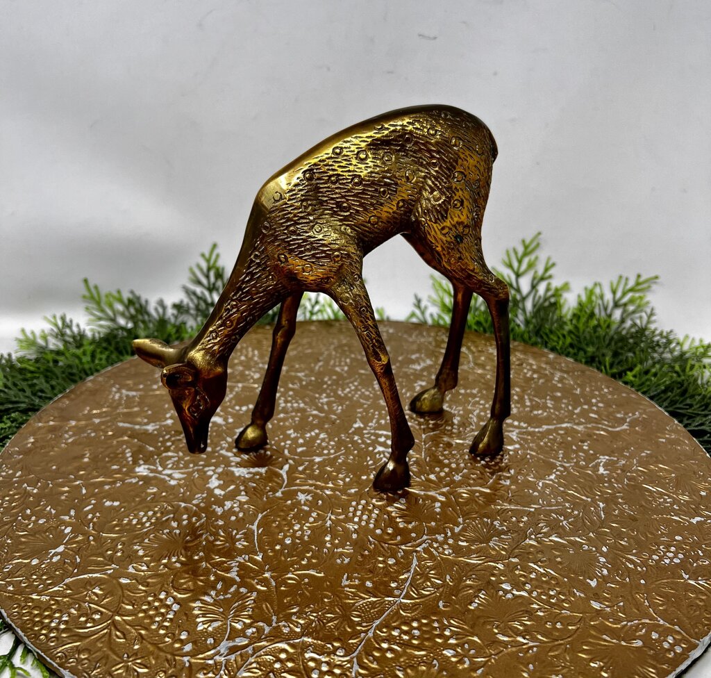 Brass Deer Figurine 7"