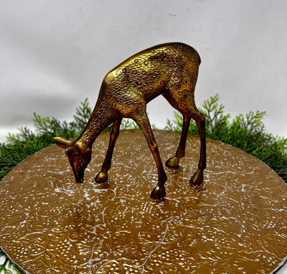 Brass Deer Figurine 7"