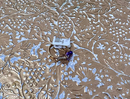 NEW 14k Over Sterling Genuine Amethyst Ring
