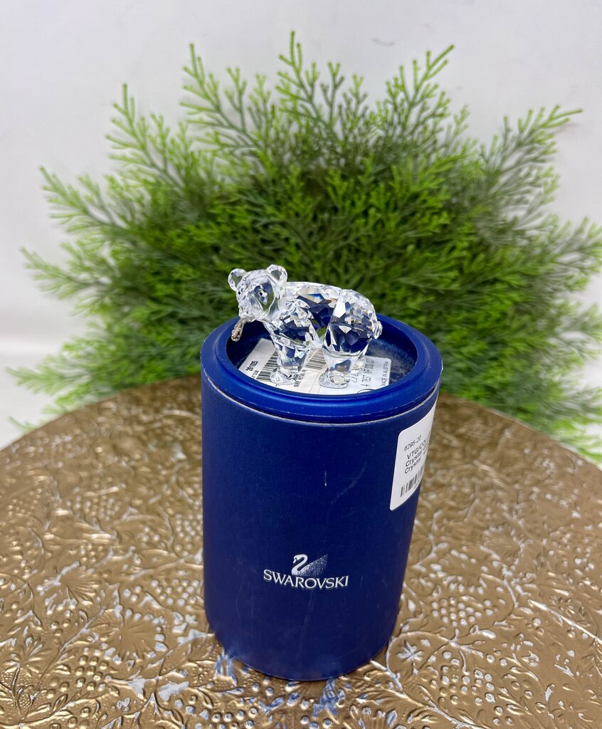 Swarovski Crystal Grizzly Cub With Fish