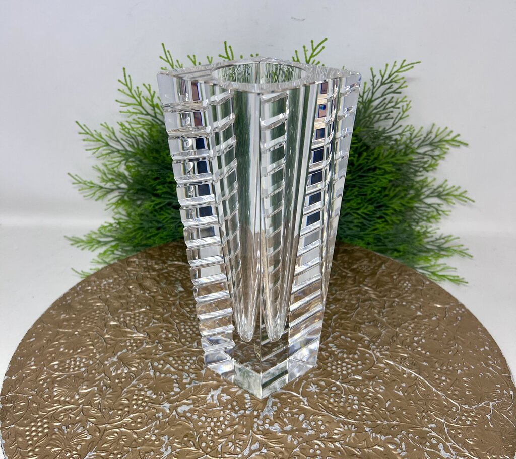 Orrefors Crystal Faceted Vase