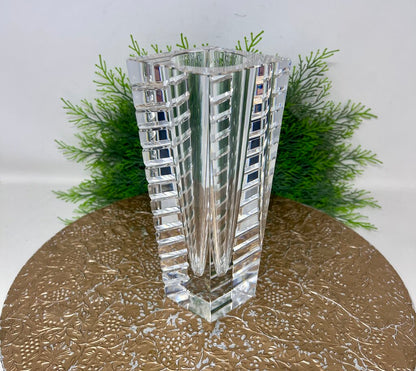 Orrefors Crystal Faceted Vase