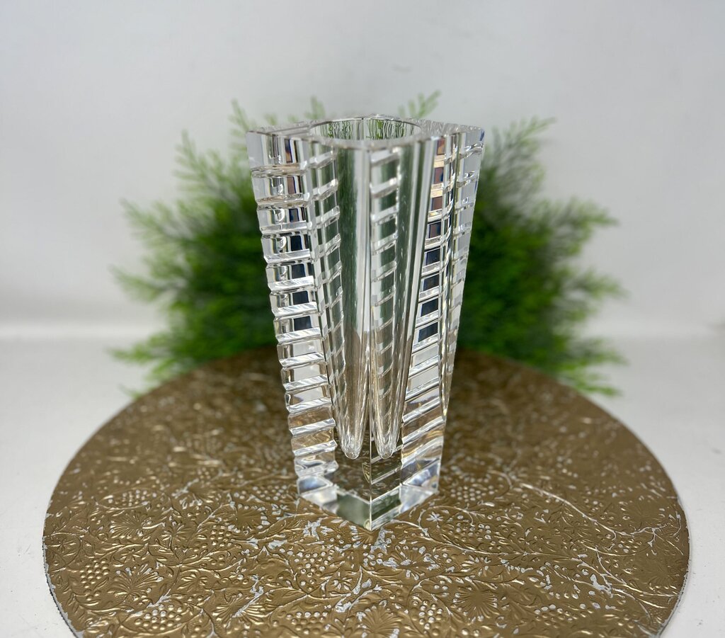Orrefors Crystal Faceted Vase