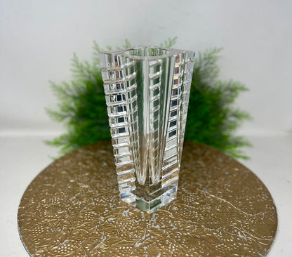 Orrefors Crystal Faceted Vase