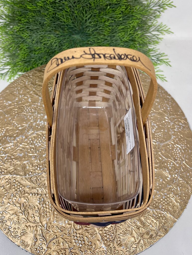 Longaberger Flag Narrow Basket Signed