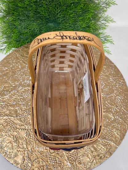 Longaberger Flag Narrow Basket Signed