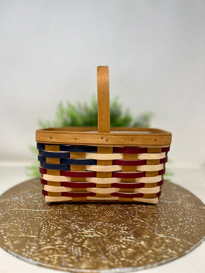 Longaberger Flag Narrow Basket Signed