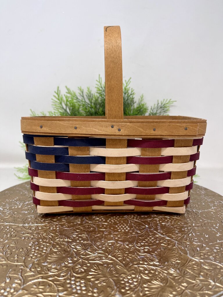 Longaberger Flag Narrow Basket Signed