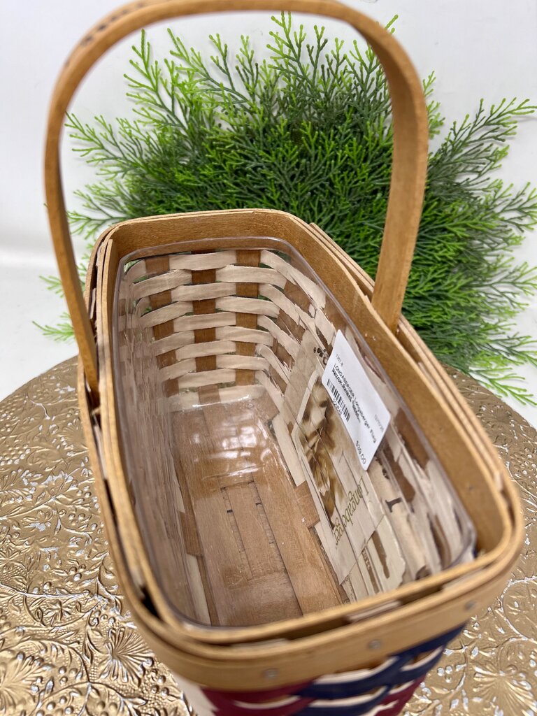 Longaberger Flag Narrow Basket Signed