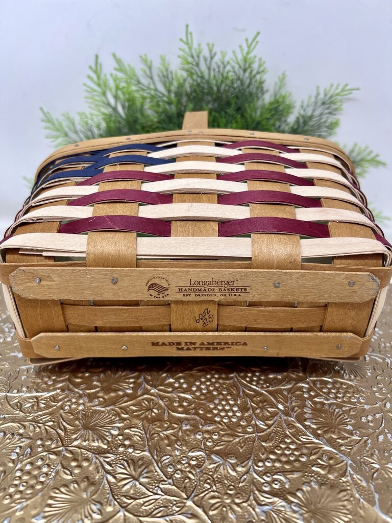 Longaberger Flag Narrow Basket Signed