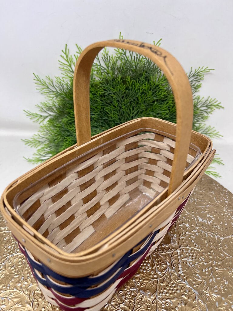 Longaberger Flag Narrow Basket Signed