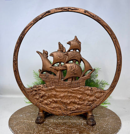 Antique Cast Iron Ship Radio Speaker Frame