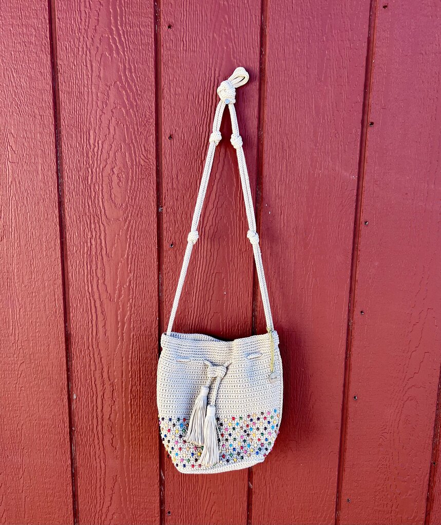 Sak Braided Colorful Beaded Purse