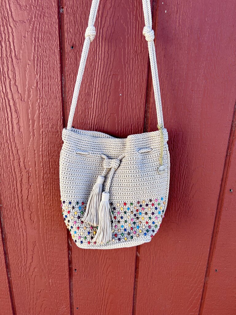 Sak Braided Colorful Beaded Purse