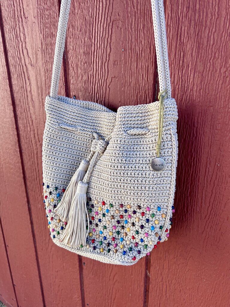 Sak Braided Colorful Beaded Purse