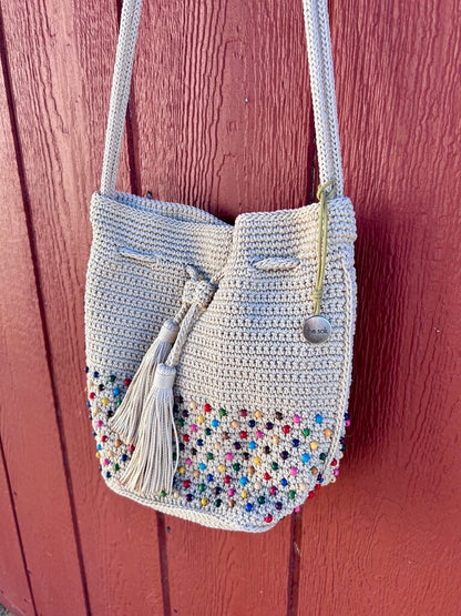 Sak Braided Colorful Beaded Purse