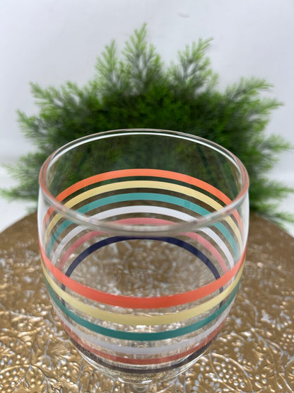 Striped Glass Wine Goblets
