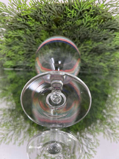 Striped Glass Wine Goblets