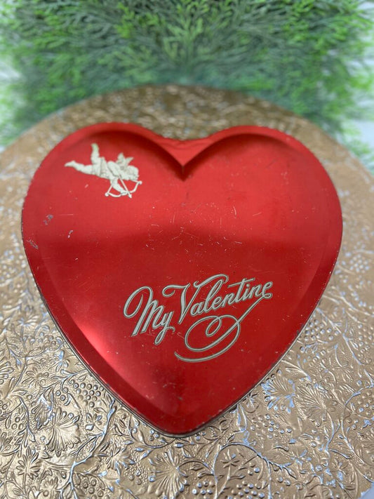 Vintage Metal Chocolate Heart Box