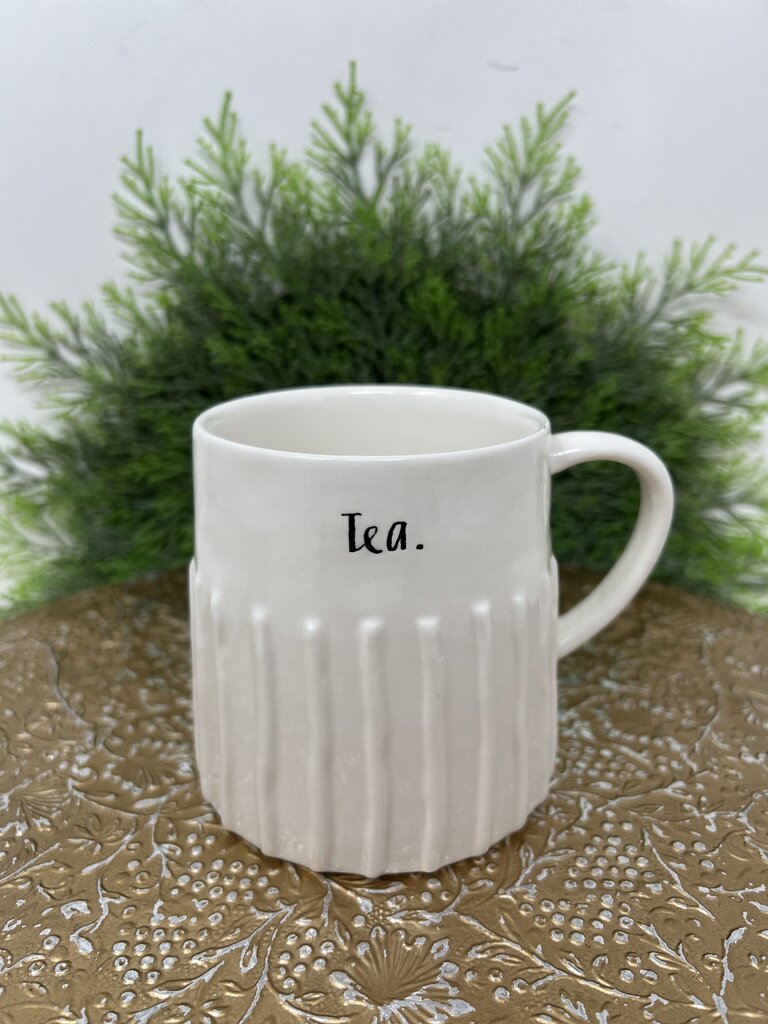White Rae Dunn Relax and Tea Mug Set