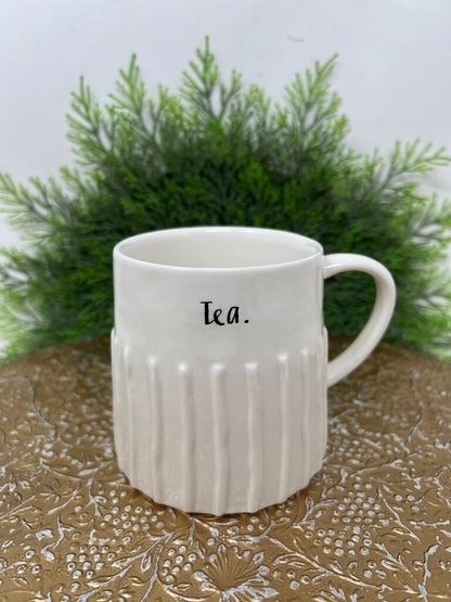 White Rae Dunn Relax and Tea Mug Set