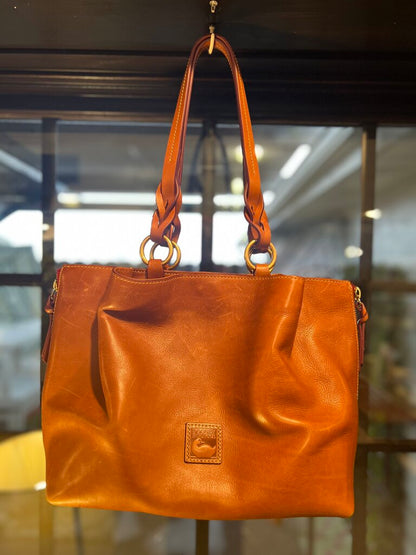 Dooney Bourke Leather Purse Tote Braided Handle 1