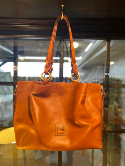 Dooney Bourke Leather Purse Tote Braided Handle 1