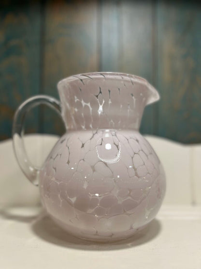 Spotted Pink Glass Pitcher