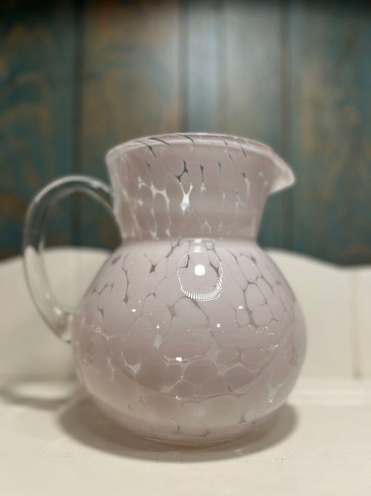 Spotted Pink Glass Pitcher